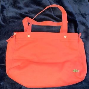 Pink Lacoste tote